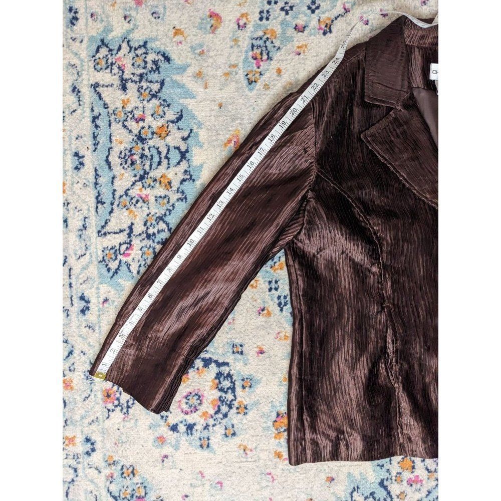 NWT Chico's Luminous Ripple Merrin Jacket in‎ Brooklyn Brown - 2 - Picture 7 of 8